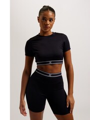 Juicy Couture Black Rayon Rib Short Sleeve Top - Image 2 of 5