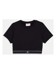 Juicy Couture Black Rayon Rib Short Sleeve Top - Image 4 of 5