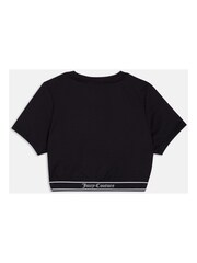 Juicy Couture Black Rayon Rib Short Sleeve Top - Image 5 of 5