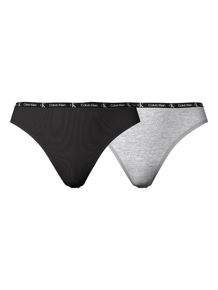 Calvin Klein Black Modern Thongs 2 Pack - Image 1 of 5