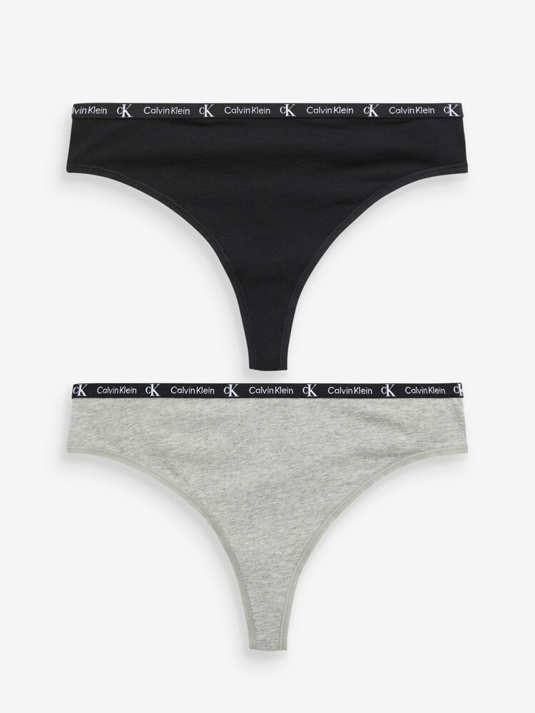 Calvin Klein Black Modern Thongs 2 Pack - Image 2 of 5