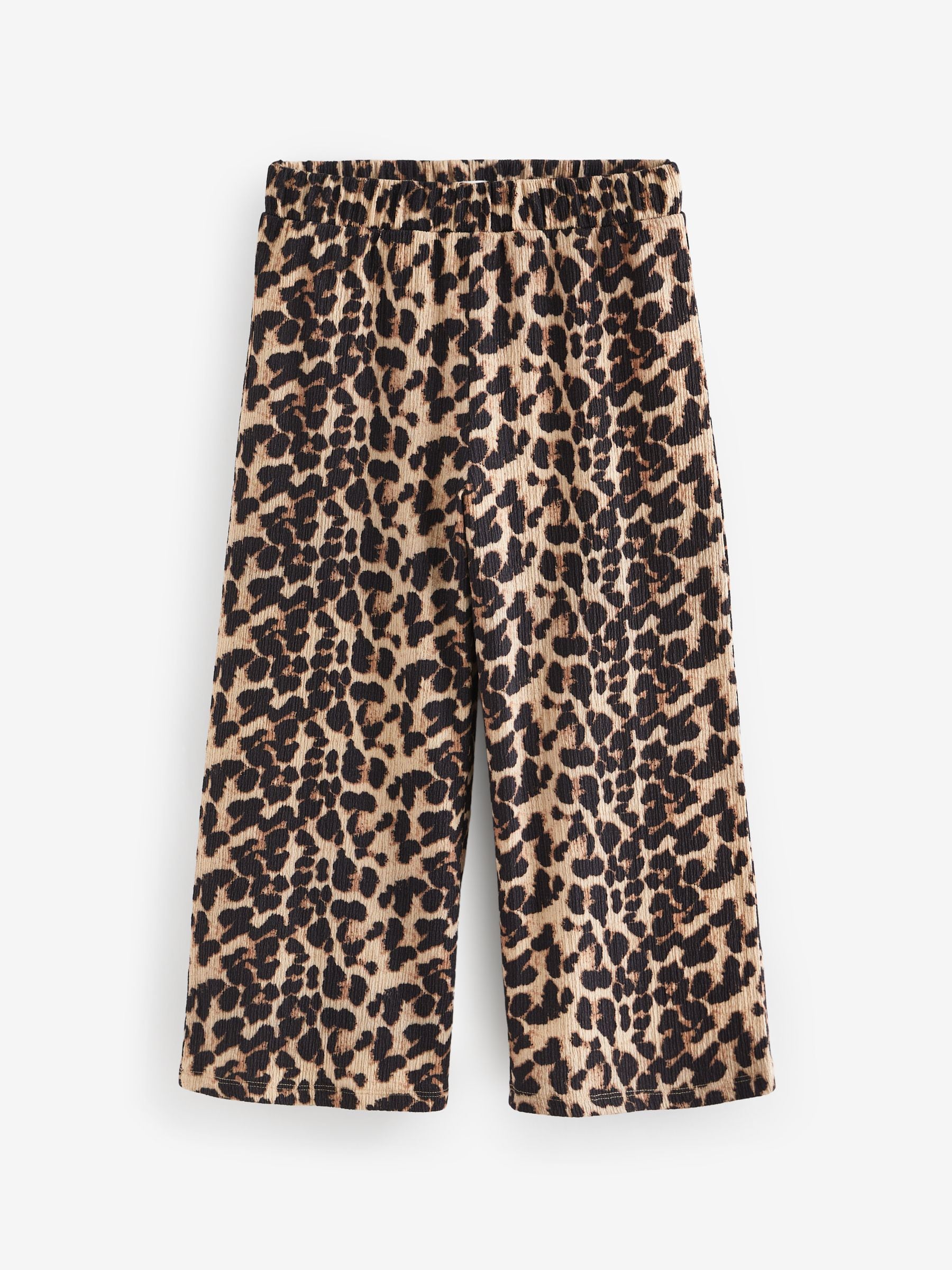 Buy Leopard Print Textured Wide Leg Trousers (3-16yrs) from Buy Leopard Print Textured Wide Leg Trousers (3-16yrs) from