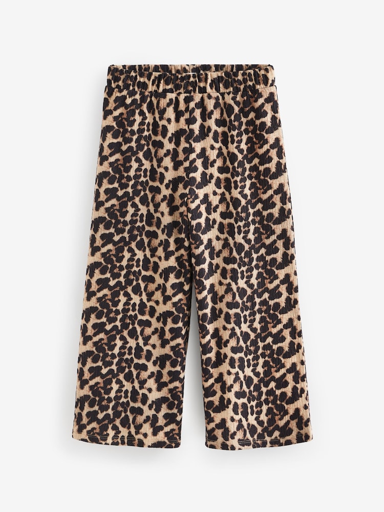 Imprimeu leopard - Pantaloni Evazat texturat (3-16ani) - Image 5 of 7