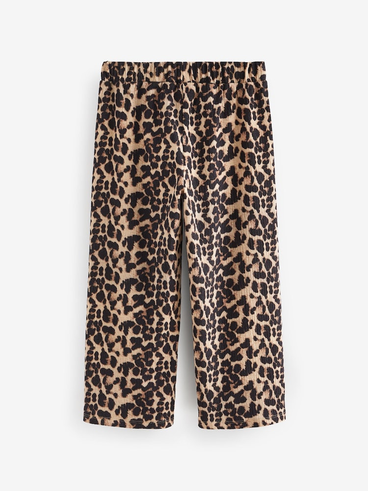 Imprimeu leopard - Pantaloni Evazat texturat (3-16ani) - Image 6 of 7