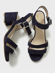 Crew Clothing Blue Double Strap Occasion Heels - Image 1 of 5