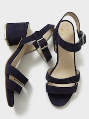 Crew Clothing Blue Double Strap Occasion Heels - Image 3 of 5