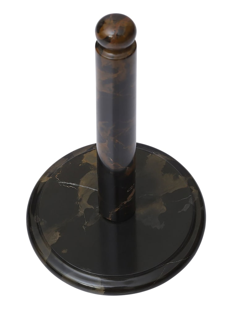 Interiors by Premier Black and Gold Marble Kitchen Roll Holder - Image 2 of 4