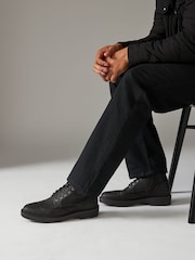 Black Brogue Zip Up Boots - Image 1 of 6