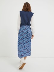 FatFace Purple Ink Floral Midi Skirt - Image 2 of 6