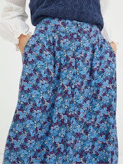 FatFace Purple Ink Floral Midi Skirt - Image 4 of 6