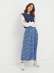 FatFace Purple Ink Floral Midi Skirt - Image 5 of 6