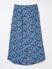 FatFace Purple Ink Floral Midi Skirt - Image 6 of 6