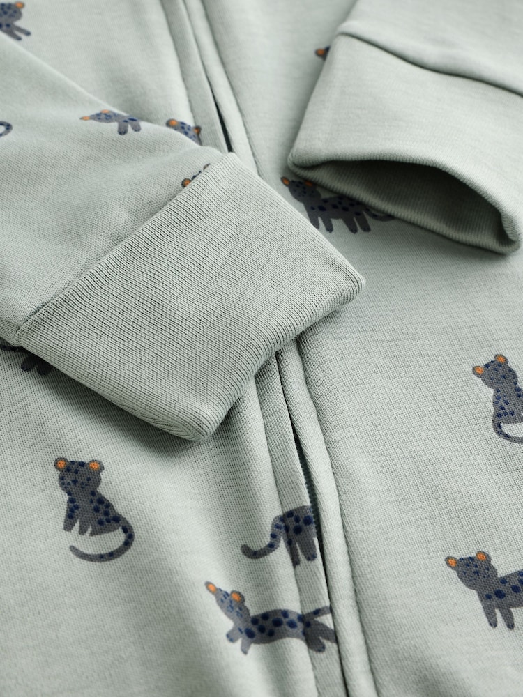 Blauwgroen - Verpakking van 3 baby-pyjama's met rits en print (0mnd -3jr) - Image 10 of 12