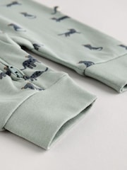 Teal Blue Baby Printed Zip Sleepsuits 3 Pack (0mths-3yrs) - Image 12 of 12