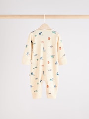 Teal Blue Baby Printed Zip Sleepsuits 3 Pack (0mths-3yrs) - Image 6 of 12