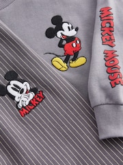 Charcoal Grey Mickey Sweatshirt and Stripe 100% Cotton Joggers Set (3mths-8yrs) - Image 10 of 11