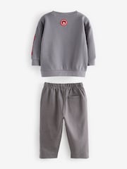 Charcoal Grey Mickey Sweatshirt and Stripe 100% Cotton Joggers Set (3mths-8yrs) - Image 8 of 11