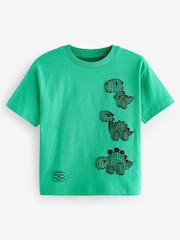 Green/Black Dinosaur Short Sleeve Character T-Shirt (3mths-7yrs) - Image 1 of 3