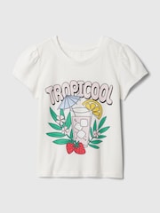 Gap White Summer Graphic Short Sleeve T-Shirt (Newborn-5yrs) - Image 1 of 2