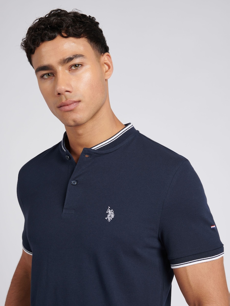 U.S. Polo Assn. Blue Mens Regular Fit 100% Cotton Baseball Polo Shirt - Image 2 of 6