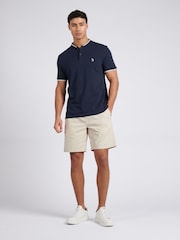 U.S. Polo Assn. Blue Mens Regular Fit 100% Cotton Baseball Polo Shirt - Image 3 of 6