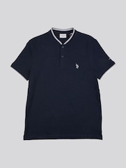 U.S. Polo Assn. Blue Mens Regular Fit 100% Cotton Baseball Polo Shirt - Image 5 of 6