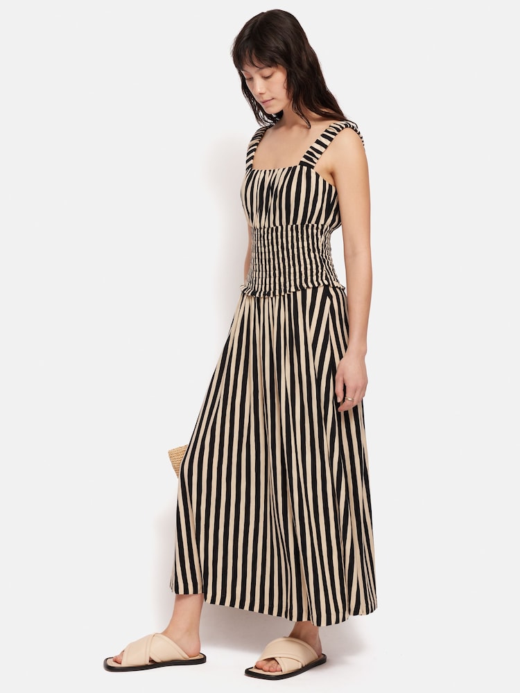 Jigsaw Black 100% Cotton Stripe Jersey Dress - Image 1 of 6