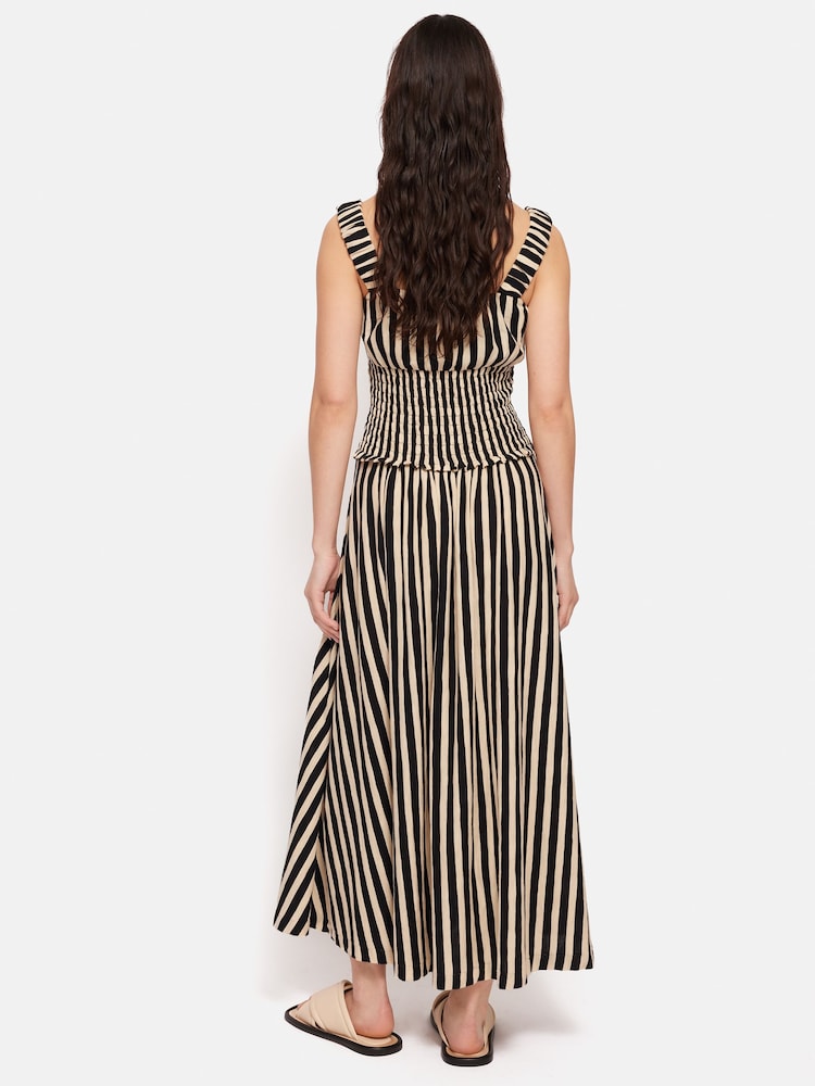 Jigsaw Black 100% Cotton Stripe Jersey Dress - Image 2 of 6