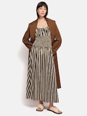 Jigsaw Black 100% Cotton Stripe Jersey Dress - Image 3 of 6