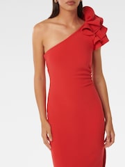 Forever New Red Celeste One Shoulder Ruffle Bodycon Dress - Image 6 of 6
