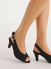 Simply Be Black Peep Toe Heeled Shoes - Image 2 of 4