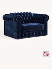 Jay-Be Luxe Velvet Royal Blue Chesterfield Snuggle Sofa Bed - Image 2 of 6