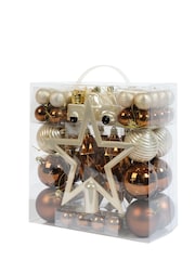 Decoris Brown 67 Piece Shatterproof Christmas Tree Decorations and Baubles - Image 2 of 3