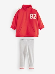 Red Bear Half Zip Sweater And Leggings Set (3mths-7yrs) - Image 6 of 9