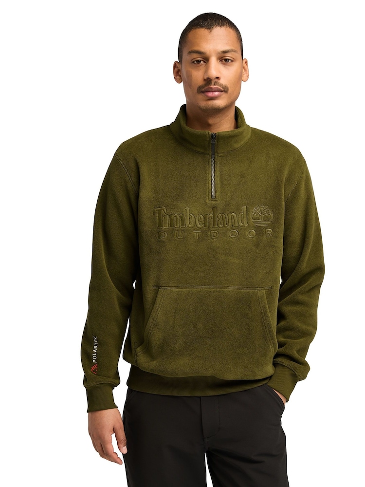 Timberland Green Linear Logo 1/4 Polartec 200 Fleece - Image 1 of 5