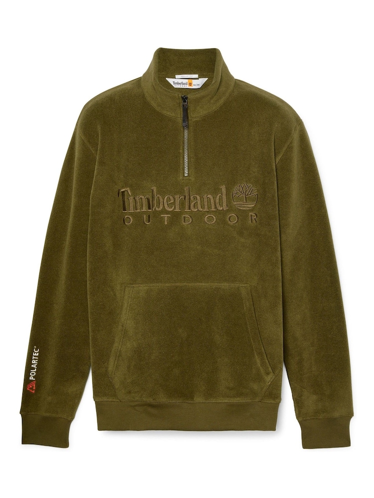 Timberland Green Linear Logo 1/4 Polartec 200 Fleece - Image 5 of 5