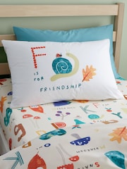 RHS White Woodland Alphabet Reversible Duvet Cover Set - Image 2 of 4
