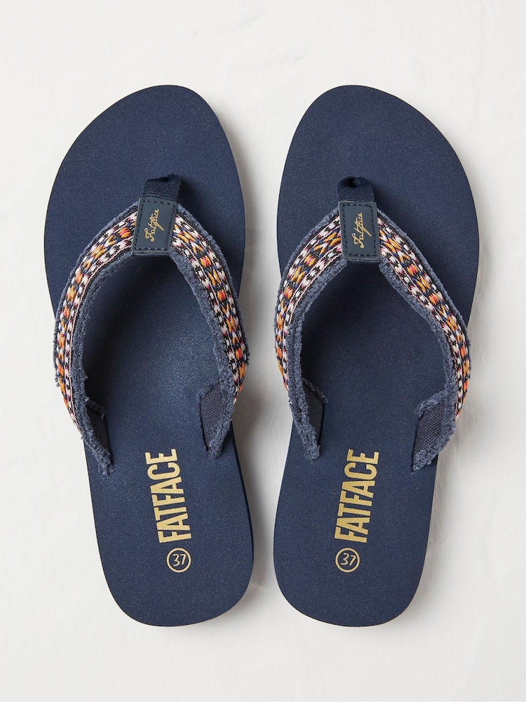 FatFace Blue Pentle Flip-Flops - Image 2 of 3