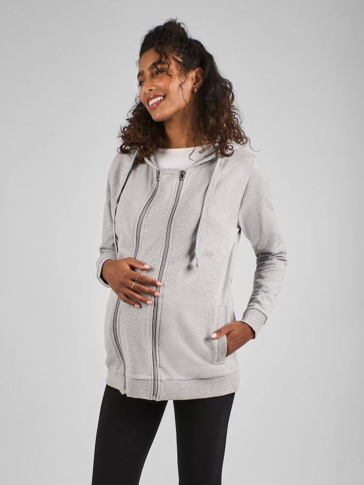 JoJo Maman Bébé Marl Grey 3-In-1 Hoodie - Image 1 of 5