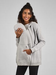 JoJo Maman Bébé Marl Grey 3-In-1 Hoodie - Image 3 of 5