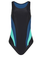 Long Tall Sally Black LTS Tall Black & Blue Active Contrast Swimsuit - Image 5 of 6