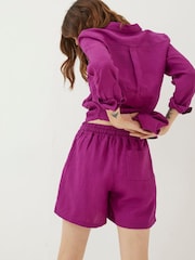 FatFace Tenby Purple Linen Shorts - Image 2 of 4