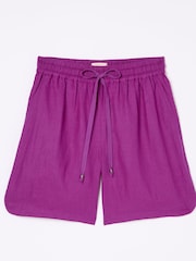 FatFace Tenby Purple Linen Shorts - Image 4 of 4