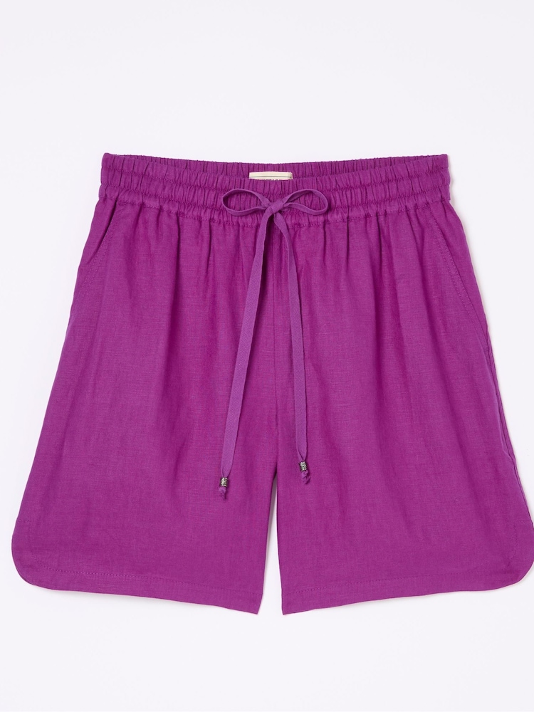 FatFace Tenby Purple Linen Shorts - Image 4 of 4