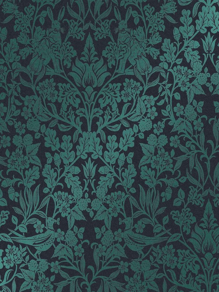 Graham & Brown Blue Hartley Damask Wallpaper Sample - Image 2 of 3