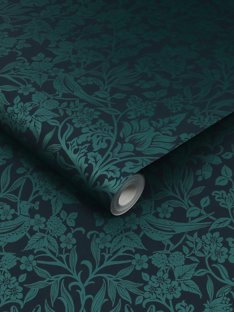 Graham & Brown Blue Hartley Damask Wallpaper Sample - Image 3 of 3