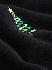 Black Christmas Tree Short Sleeve Knitted Christmas Jumper - Image 6 of 6