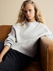 Grey Marl Heavyweight Soft Touch Crew Neck Sweatshirt - Image 1 of 6