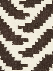 Oliver Bonas Black Zebra Handwoven Cotton Runner Rug - Image 3 of 4