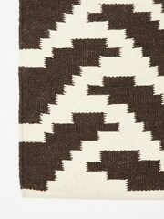 Oliver Bonas Black Zebra Handwoven Cotton Runner Rug - Image 4 of 4